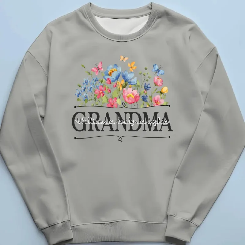 Blossoming Flower Garden For Grandma - Family Personalized Custom Unisex T-shirt, Hoodie, Sweatshirt - Mother's Day, Gift For Mom, Grandma