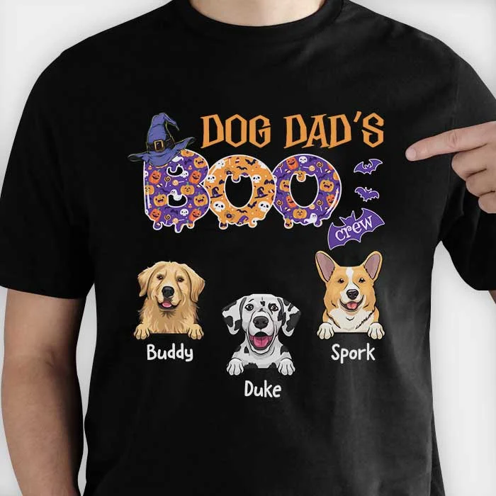 Dog Dad & Mom's Boo - Personalized Unisex T-Shirt, Halloween Ideas.