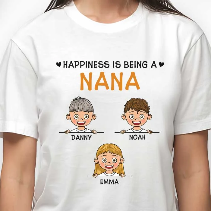 Happiness Is Being A Grandma - Personalized Unisex T-shirt, Hoodie, Sweatshirt - Gift For Grandma, Grandparents