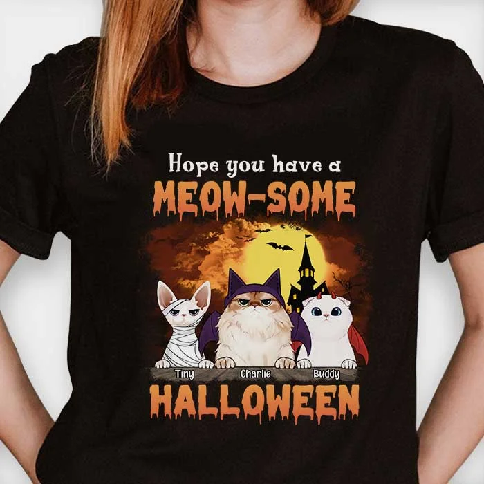 Hope You Have A Meow-some Halloween - Personalized Unisex T-Shirt, Hoodie, Sweatshirt - Gift For Pet Lovers, Halloween Gift