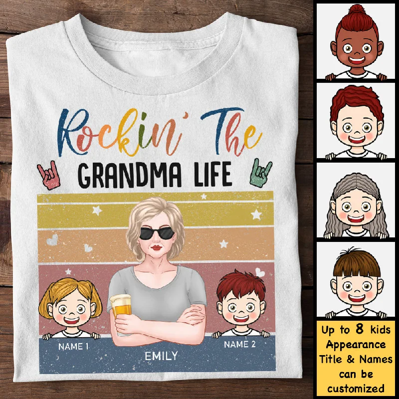 Rockin' Living The Grandma Life - Gift For Grandma, Personalized Unisex T-shirt, Hoodie