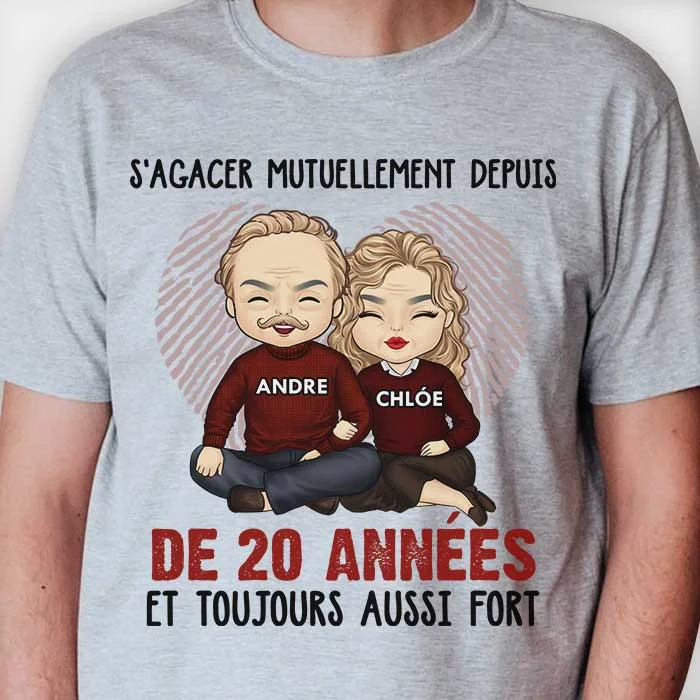 S'ennuyer Mutuellement Pendant De Nombreuses Années Et Toujours Aussi Fort - Anniversary Gifts, Gift For Couples, Husband Wife - Personalized Unisex T-shirt French