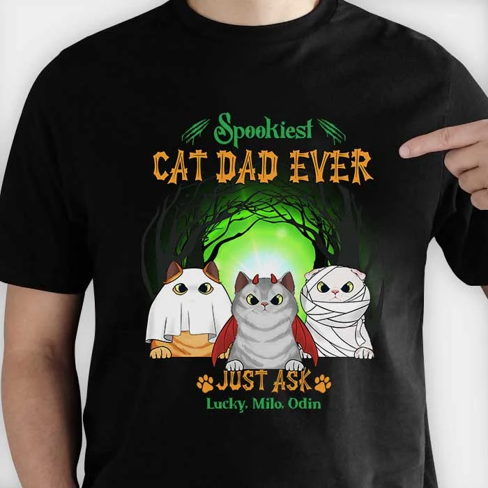 Spookiest Cat Lover Ever, Just Ask - Personalized Unisex T-Shirt, Hoodie, Sweatshirt - Gift For Witches, Gift For Pet Lovers, Halloween Gift