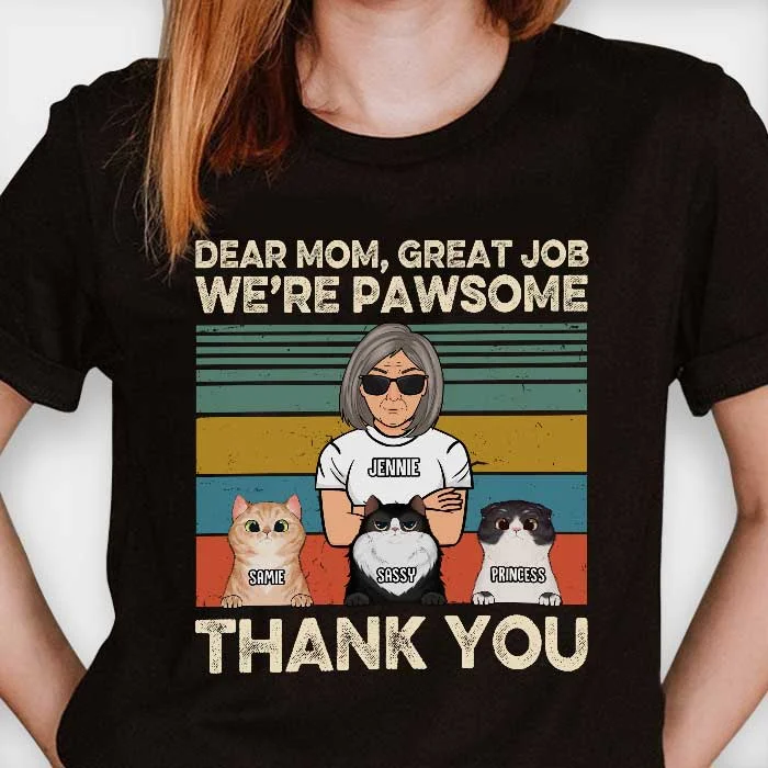 We're Pawsome Thank You Mom Dad - Personalized Unisex T-Shirt, Hoodie - Gift For Pet Lovers