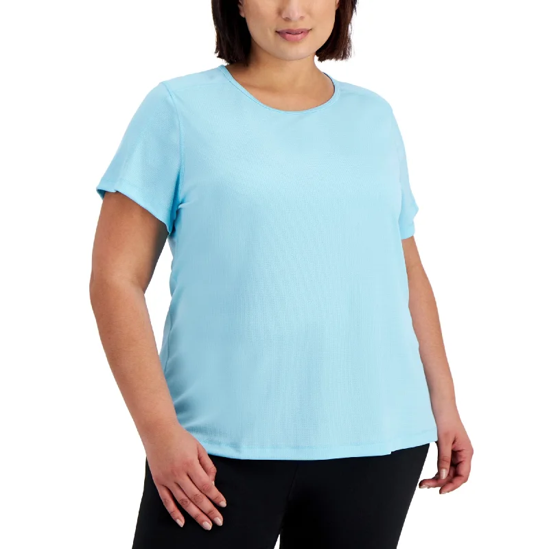 Ideology Women's Birdseye Mesh T-Shirt Blue X1