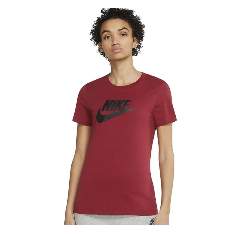 Nike Women's Sportswear Cotton Logo T-Shirt, Red, XS