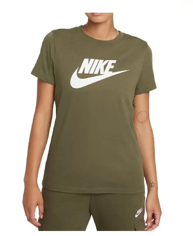 Nike Women's Sportswear Cotton T-Shirt, Olive/White, XL