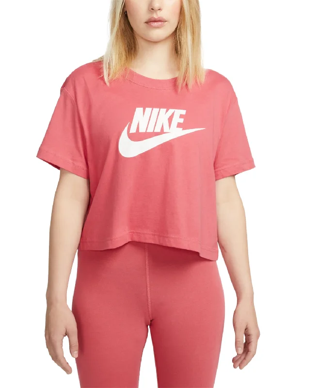 Nike Women's Sportswear Logo Cropped Tee, Pink, Small