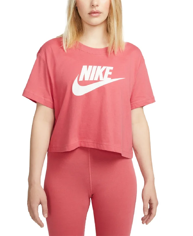 Nike Women's Sportswear Logo Cropped Tee, Pink, X-Small