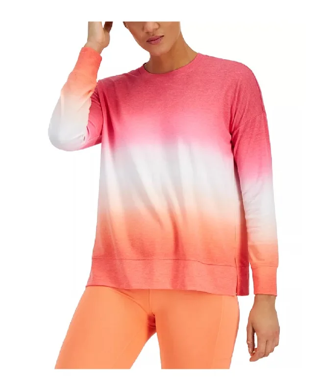 ID Ideology Women's Crewneck Dip-Dyed Top, Peach Echo, L