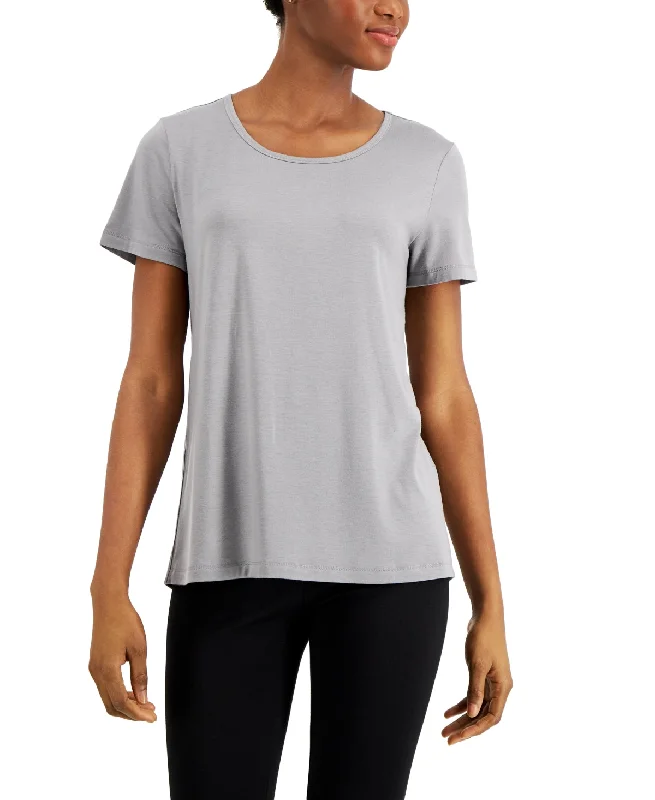 ID Ideology Women's Women's Active Mesh Back T-Shirt, L, Gray