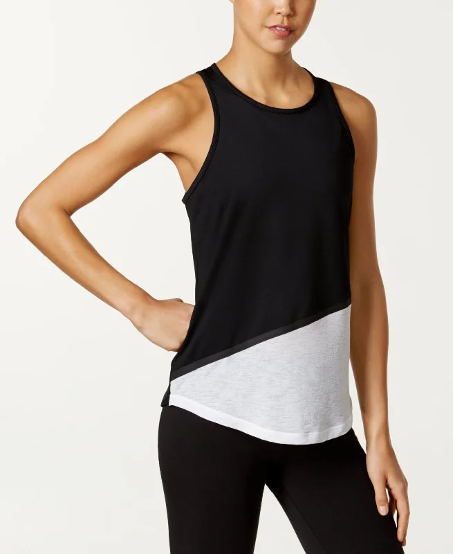 Ideology Women's Colorblock Fitness Tank Top, Black, M