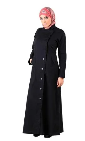 Trench Coat Style Button Down Abaya Dress