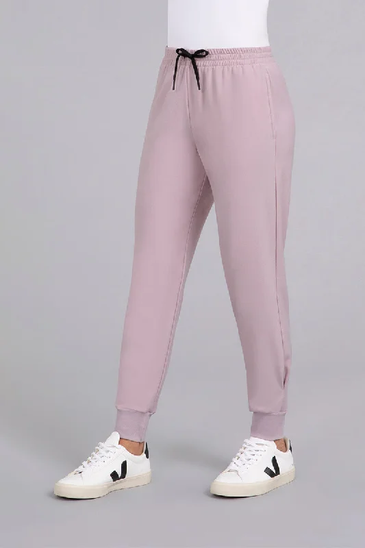 Bamboo Fleece Pleat Hem Jogger | Lilac