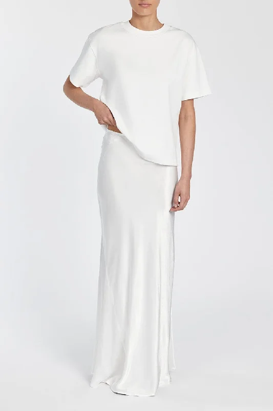 CHARLI WHITE SATIN MAXI SKIRT