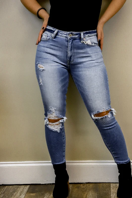 Amanda High Rise Distressed Super Skinny Jeans