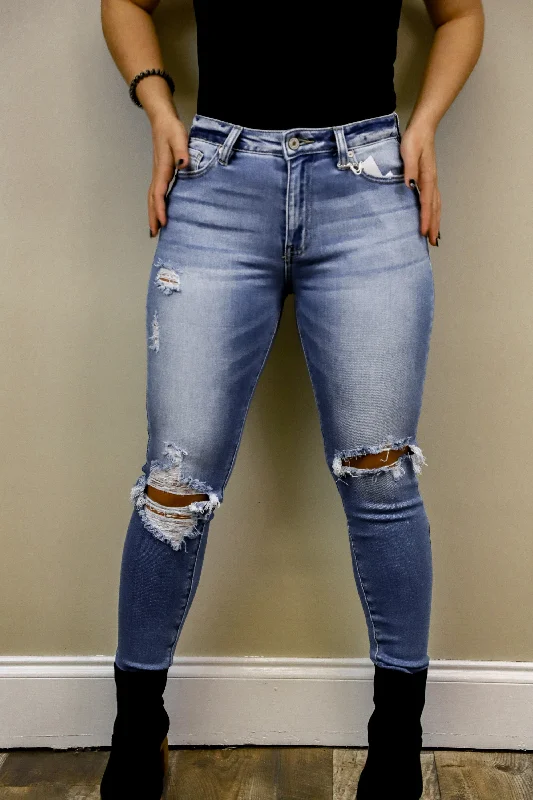 Amanda High Rise Distressed Super Skinny Jeans