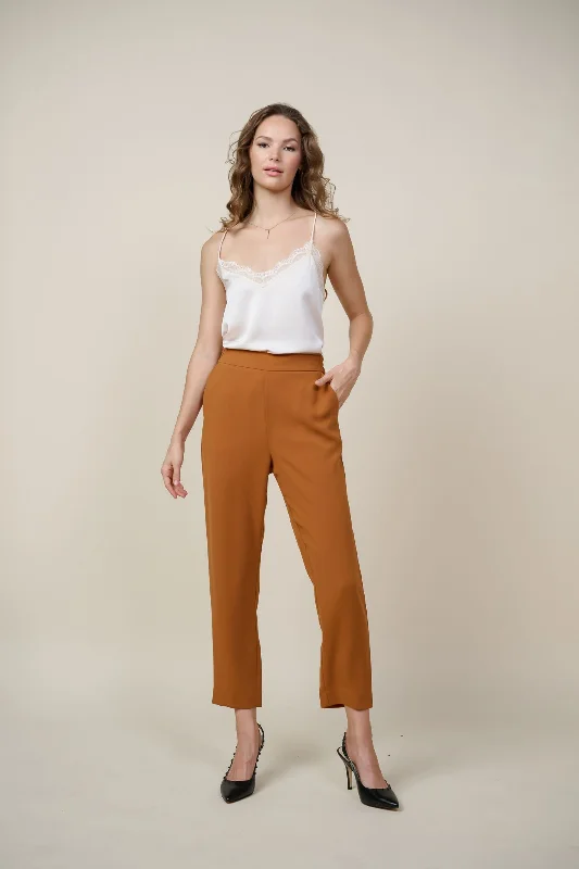 Elastic Waist Tapered Pants