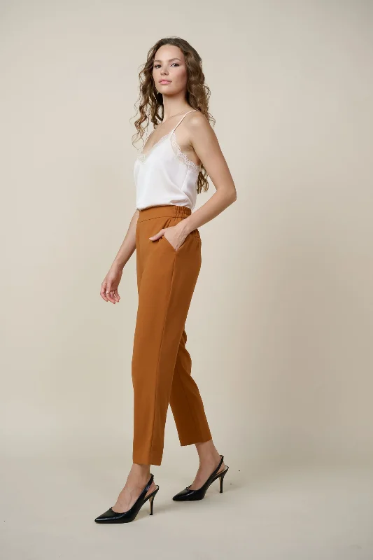 Elastic Waist Tapered Pants