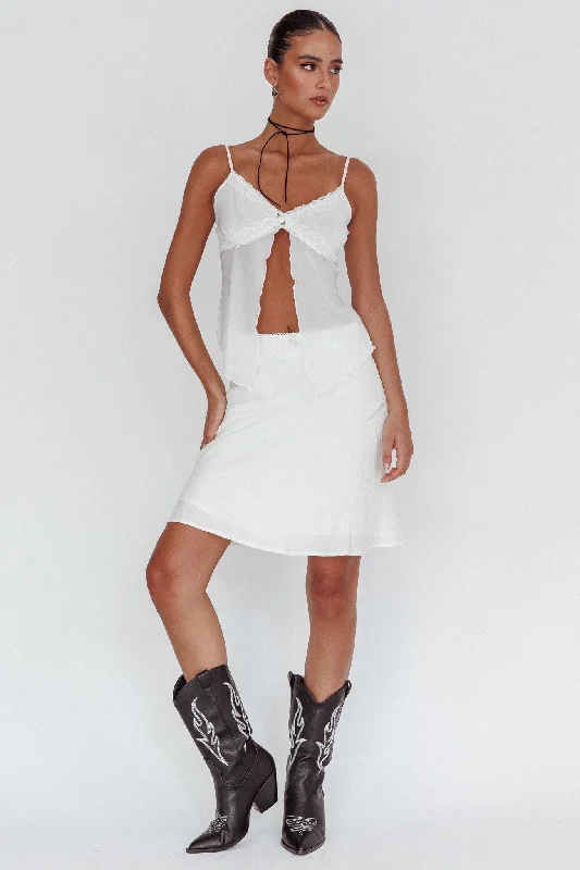 Emotional Knee Length Skirt Off White