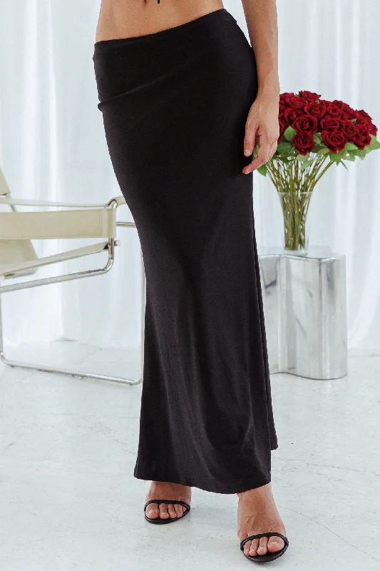 Fortune Stretch Maxi Skirt Black