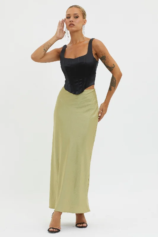 Guiding Light Midi Skirt Light Green