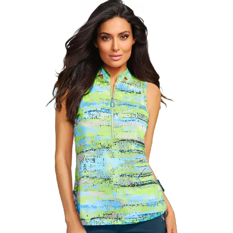 Jamie Sadock Electra Collection: Kalidescope Print Sleeveless Shirt