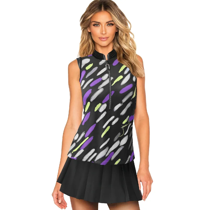 Jamie Sadock Purple Rain Collection: Women's Sleeveless Shirt-Psycho Rain Print