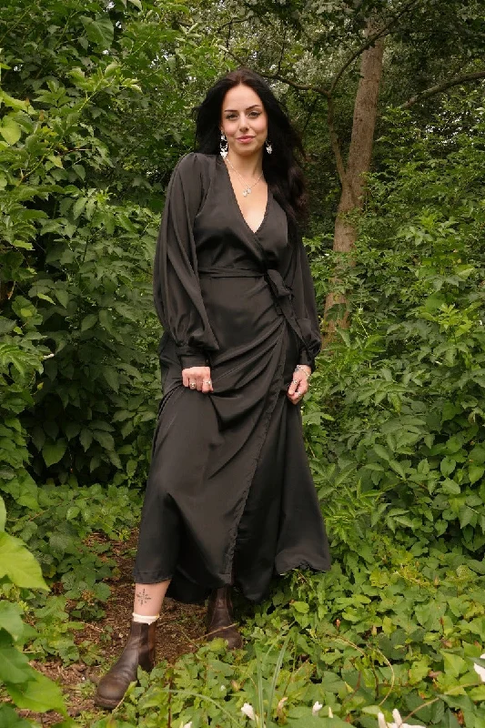 Khroma Lola Wrap Dress in Vampy Black