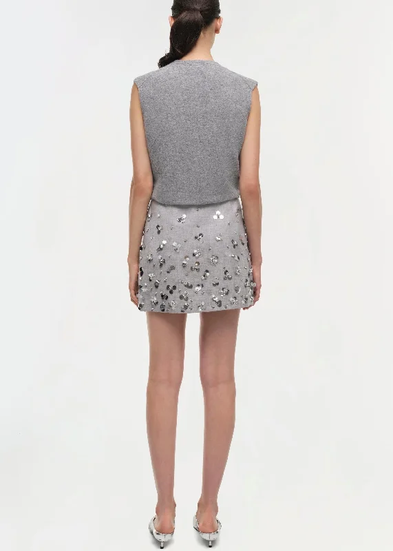 Larissa Combo Mini Skirt (Heather Grey)