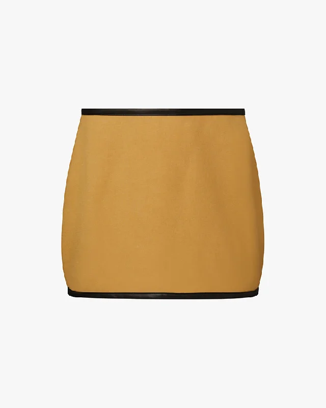 Leather Trim Mini Skirt