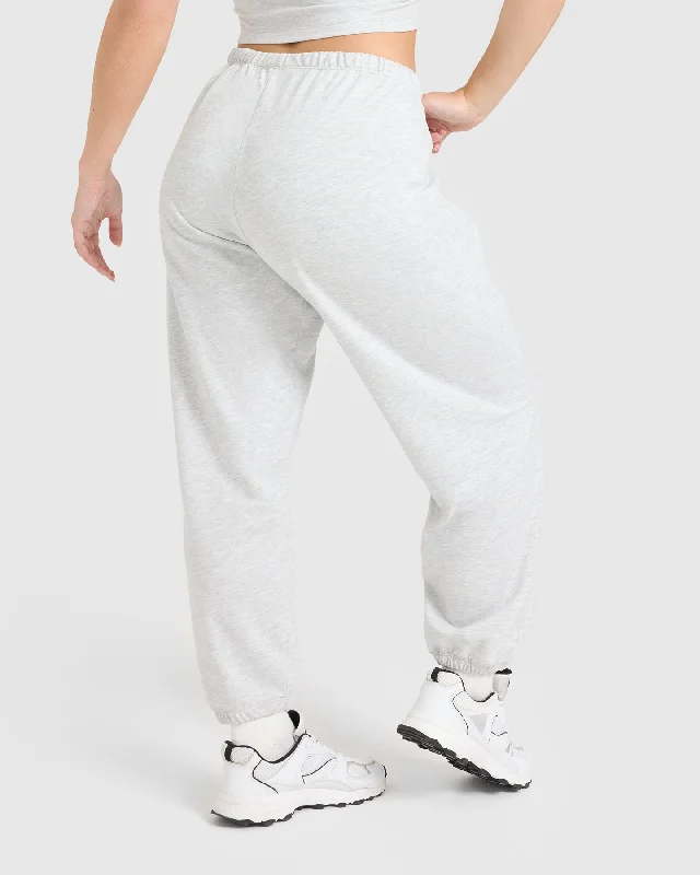 Lightweight Jogger with Printed Logo | Light Grey Marl