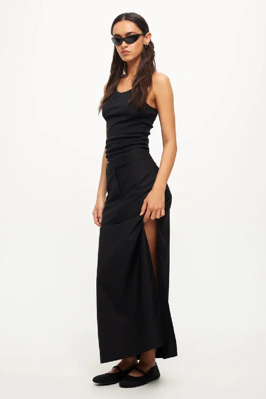 LIONESS Minimalist Maxi Skirt Onyx