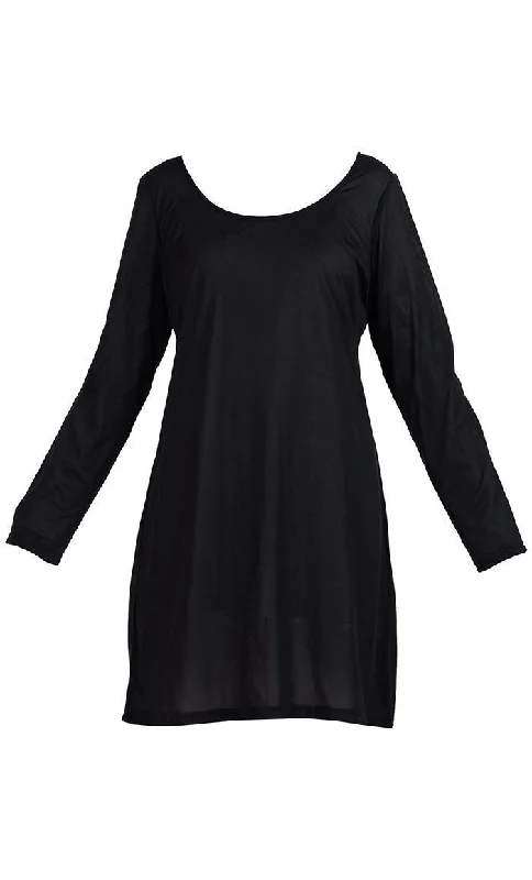 Long Sleeve And Shirt Length Under Dress Slip On Top