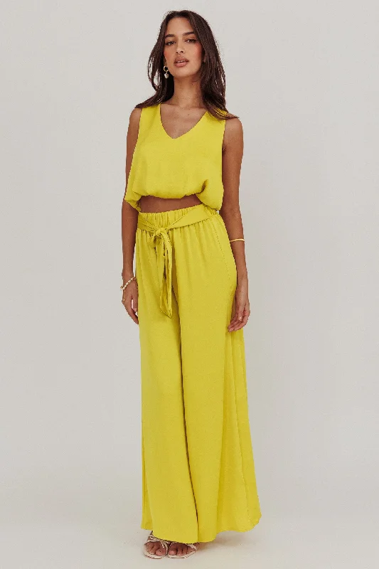 Mariposa Wide Leg Pant Chartreuse