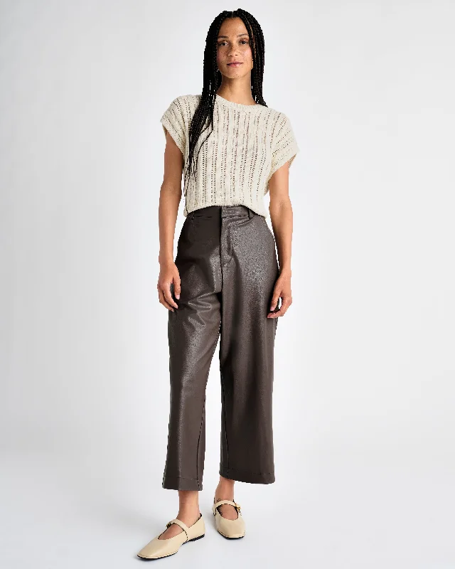 VEGAN LEATHER ANKLE TROUSER