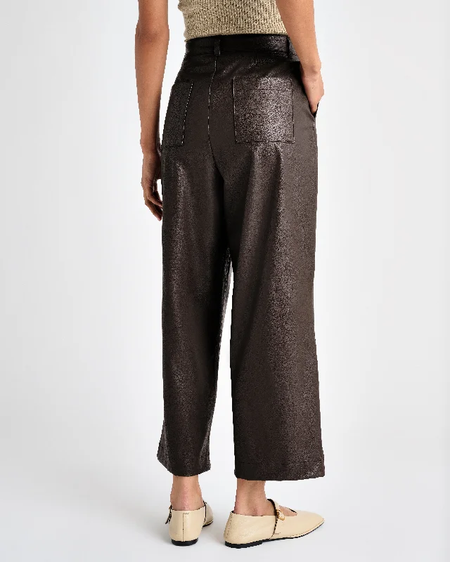 VEGAN LEATHER ANKLE TROUSER