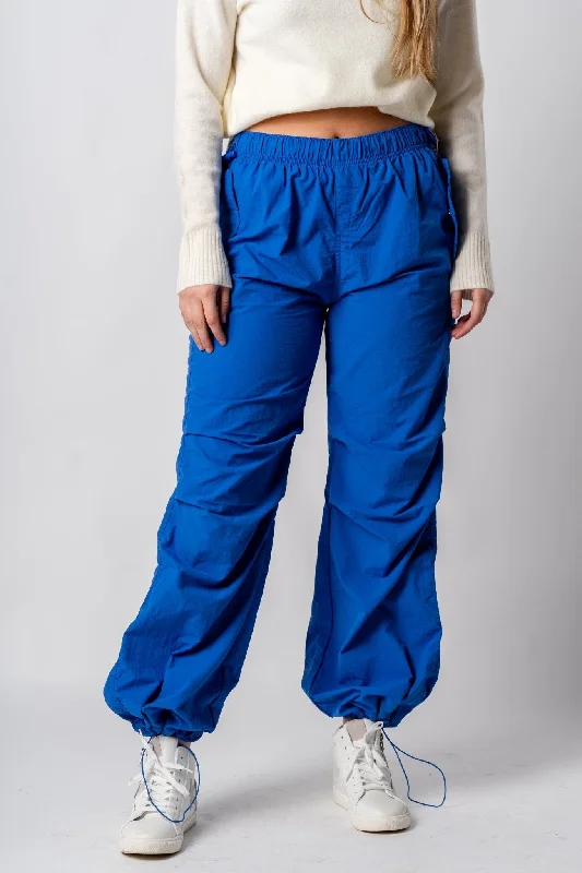 Ruched cargo pants azure