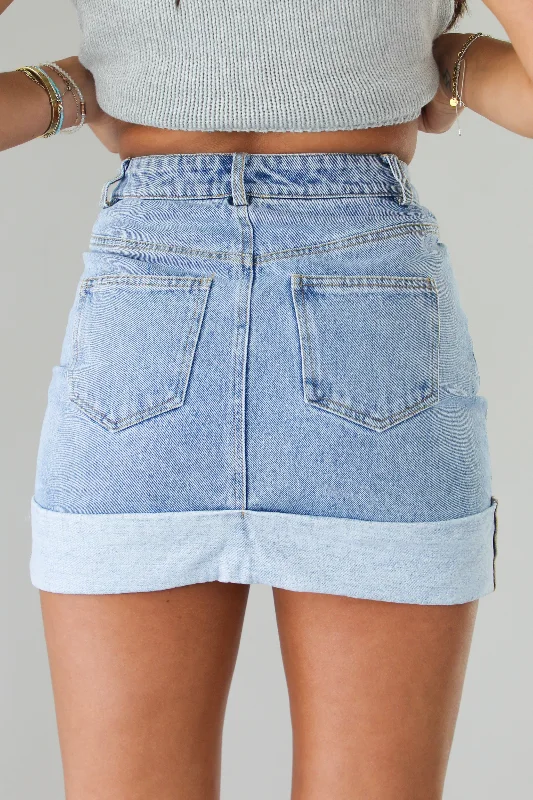 So You Say Mini Skirt: Washed Denim