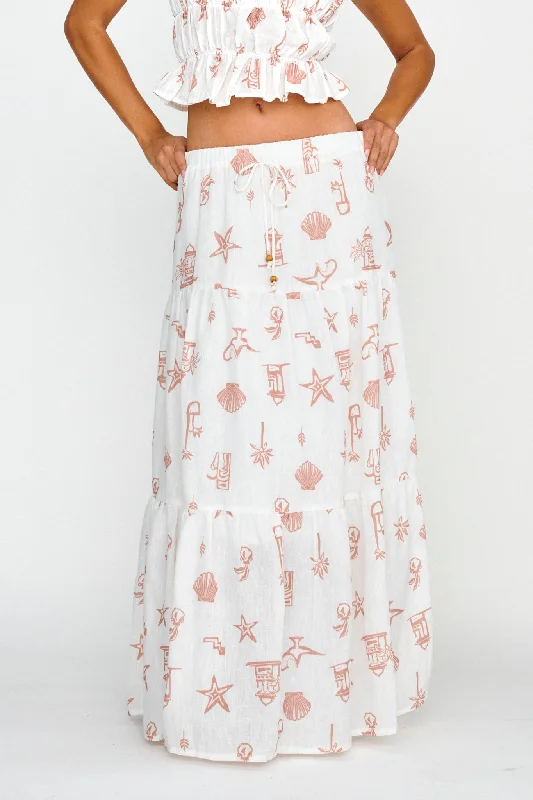 South Bay Maxi Skirt Print Mocha