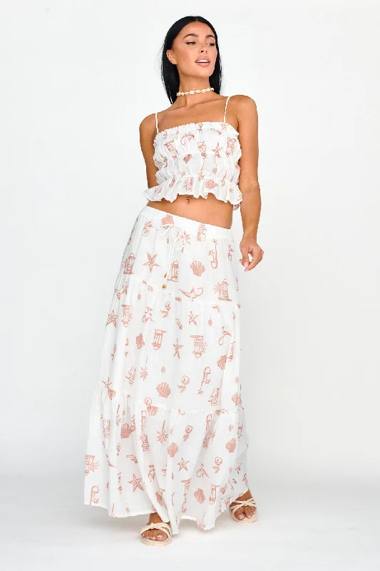 South Bay Maxi Skirt Print Mocha