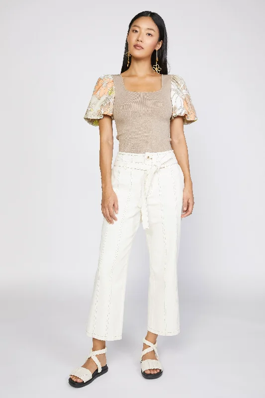 Belted Straight Leg Pant