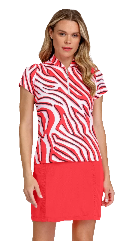 Tail Activewear Rosalia Short Sleeved Shirt- Zebra Frill