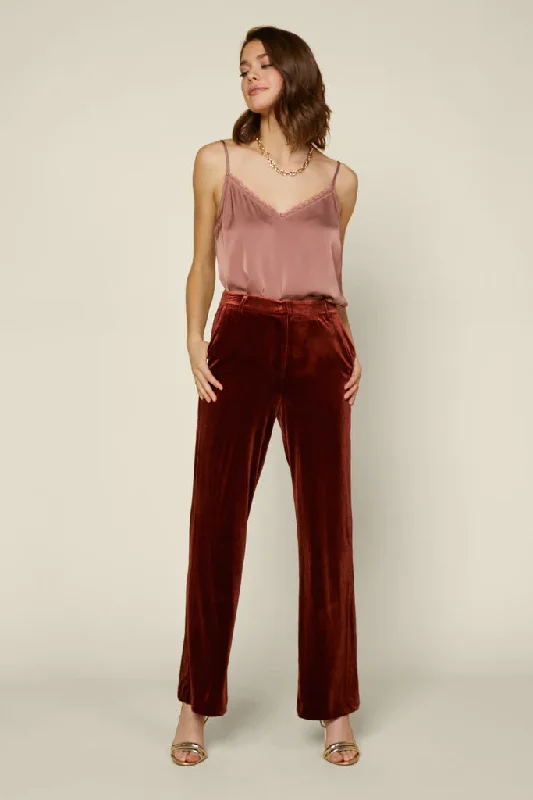 Velvet Wide Leg Pants