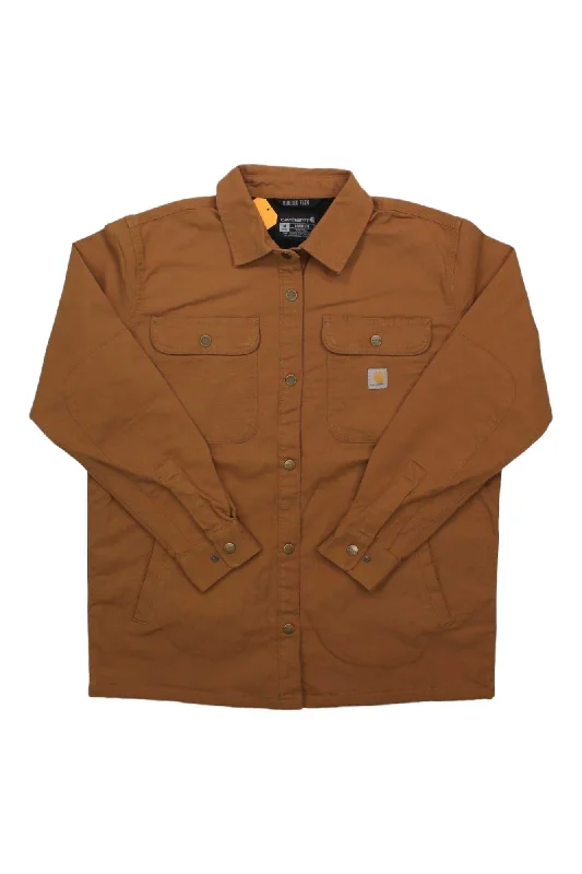 Carhartt Women's Rugged Flex Loose Fit Canvas Fleece Lined Shirt Jacket