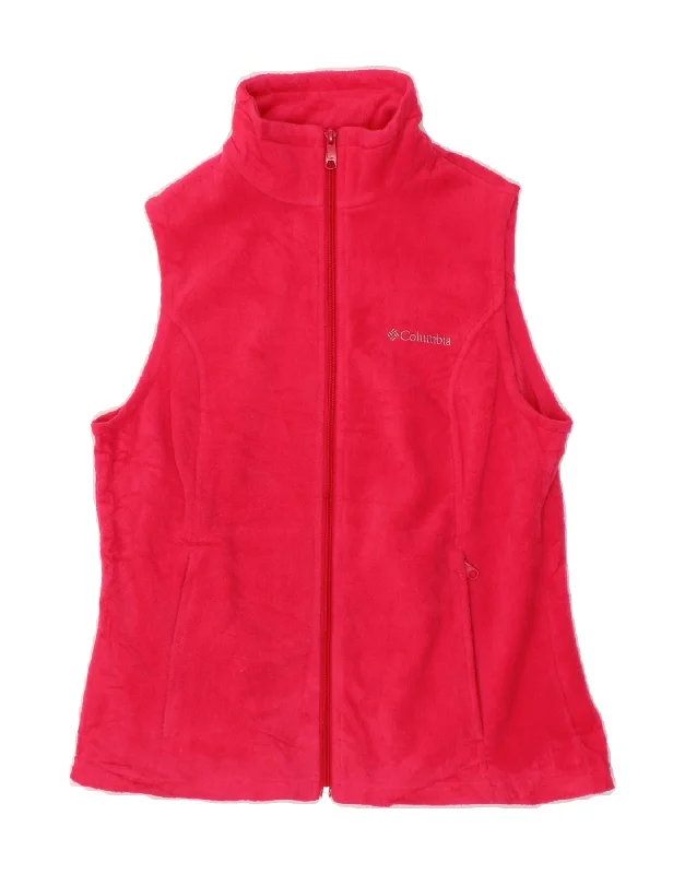 COLUMBIA Womens Fleece Gilet UK 12 Medium Pink