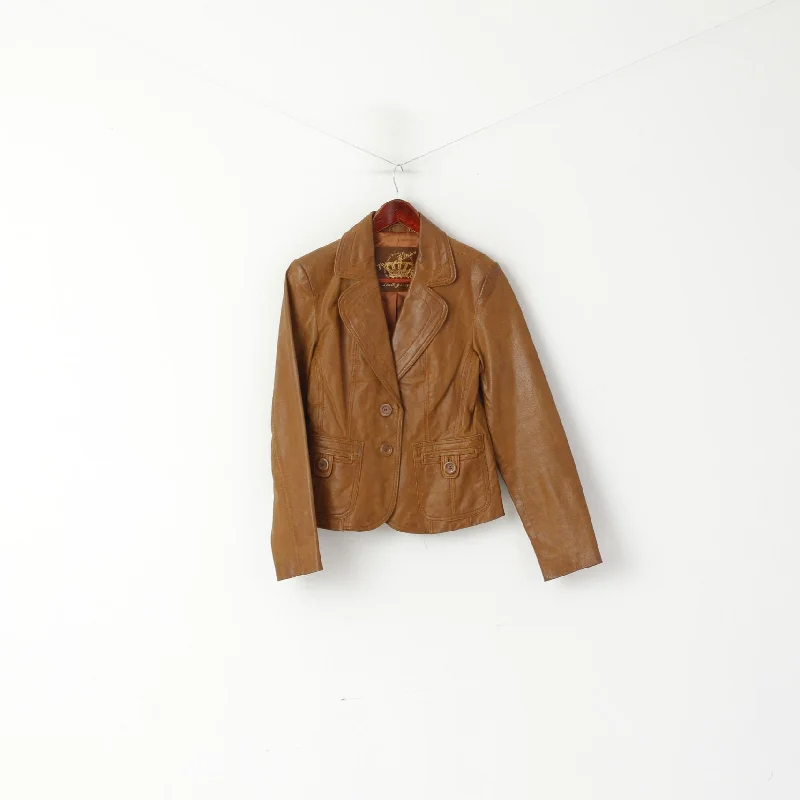 New Look Women 14 M Jacket Brown Leather Vintage Edition Batch 2003 Blazer