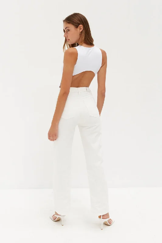 Sade Sleeveless Bodysuit - White