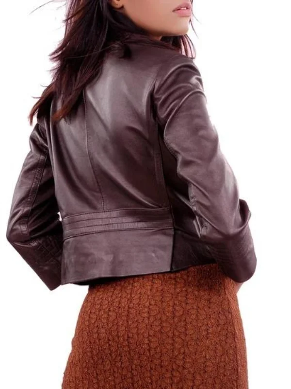 Women's Real Short Leather Blazer Coat