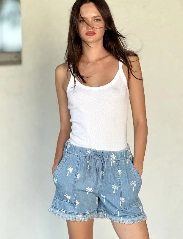 Denim Palms Shorts